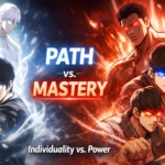 Illustration representing the Path vs Mastery concept in Lookism webtoon combat system.