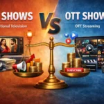 TV Shows vs OTT Shows comparison in India entertainment ecosystem highlighting traditional television and OTT streaming platforms